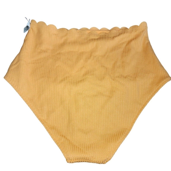 Aerie Orange Scalloped Highwaisted Full Coverage Swim Bottom - Picture 2 of 4